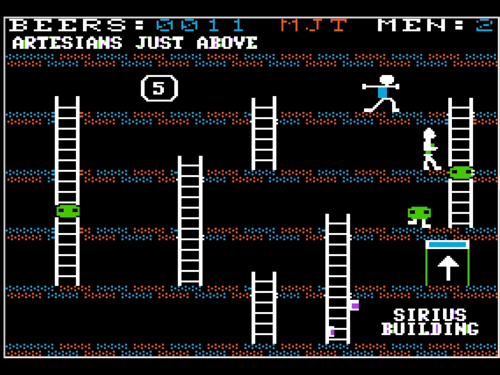 Gameplay of Beer Run for Apple II